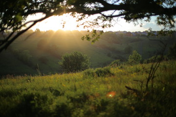Sunset on a warm summer evening 