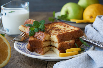 French toast with butter on a plate