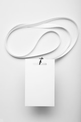 White empty staff identity mockup. Card badge, event access.