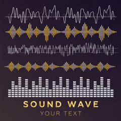 Obraz premium Sound waves vector. Sound waves sign and symbol in flat style