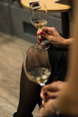 people with wine glasses