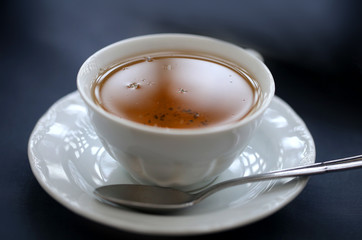 Photo of a macro of a cup of herbal tea
