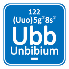 Periodic table element unbinilium icon.