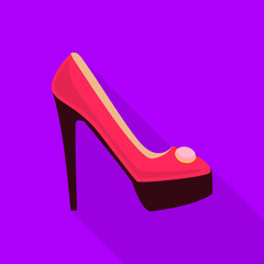 Female shoe icon, flat style