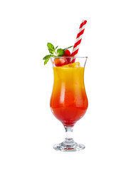 sunrise drink and white background. 