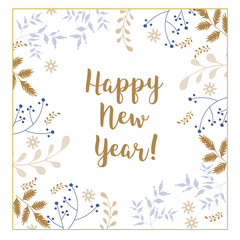 greeting card with floral ornament background, wreath design