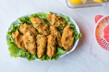 Turkish Food Mercimek Koftesi made Bulgur and Lentil Paste