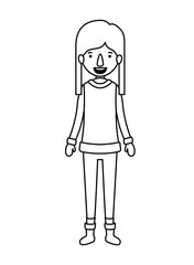 young woman with winter clothes