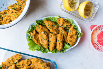 Turkish Food Mercimek Koftesi made Bulgur and Lentil Paste