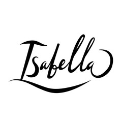 Personal name Isabella. Vector handwritten calligraphy set.