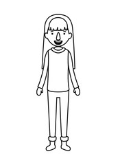 young woman with winter clothes