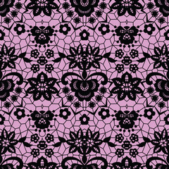 Lace seamless pattern with flowers