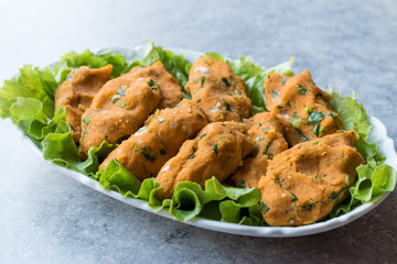 Turkish Food Mercimek Koftesi made Bulgur and Lentil Paste