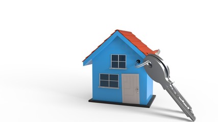 The concept of home for sale, 3d rendering