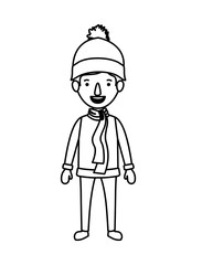 little boy with winter clothes character