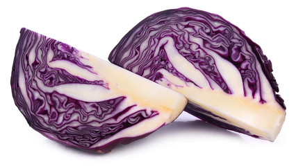 Obraz premium fresh red cabbage isolated on white background