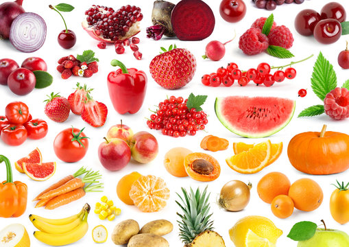 Fruits and vegetables. Background of fresh color  food