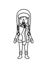 little girl with winter clothes hat and scarf