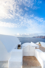 White architecture on Santorini island, Greece.