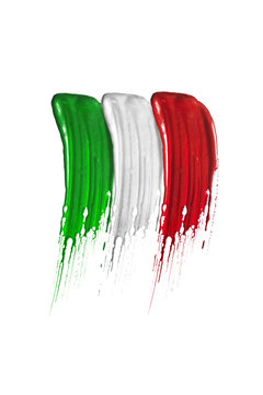 Italian flag brush strokes