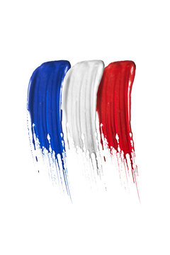 France flag brush strokes