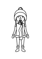 little girl with winter clothes hat and scarf