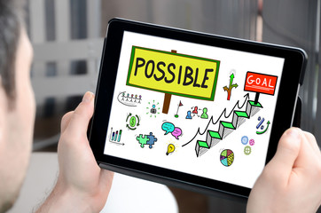 Challenge concept on a tablet