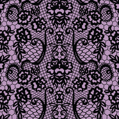 Lace seamless pattern with flowers