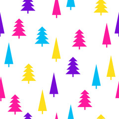 Fototapeta premium Abstract spruce forest seamless pattern background. Modern swatch for new year card, christmas party invitation, birthday wallpaper, holiday wrapping paper, fabric print, t shirt, workshop advertising