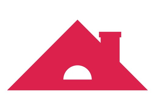 recommend clip art: saddle roof with chimney, vector icon