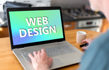 Fototapeta na wymiar Web design concept on a laptop