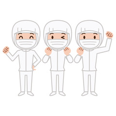 衛生服　作業着　マスク © あんころもち(ankomando)