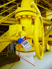 Gas process valve isolation lock out tag out,Lock closed,Lock open. Isolation tag.special tool