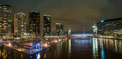 Melbourne Dockland area at night