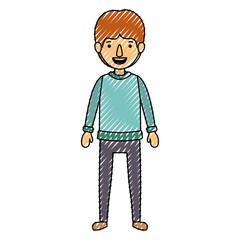 young man with winter clothes