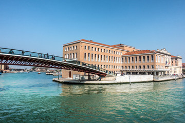 Fototapeta na wymiar Constitution bridge at Santa Lucia in Venice