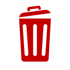 red Icon trash gerbage recycle wastebasket graphic design single icon vector
