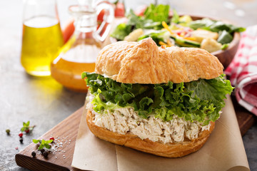 Chicken salad sandwich with lettuce