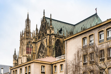 Fototapeta na wymiar Cathedral of Saint Stephen of Metz, France