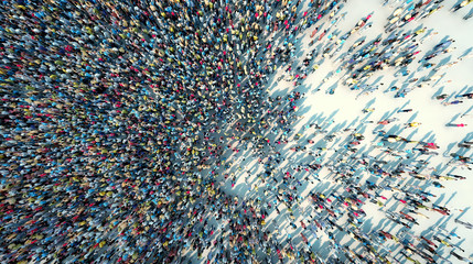 crowd of people viewed from above