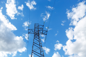 Power line on sky background
