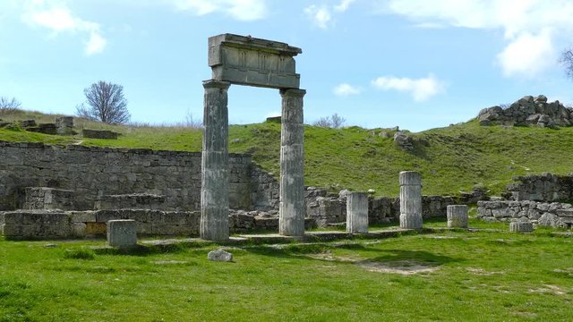 Columns of the Pantikapaeum. Ancient Greek city, founded in the end of VII century BC. e. people from Miletus on the site of modern Kerch.