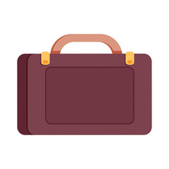 Briefcase or suitcase vector icon. Brown elegant, modern briefcase with locks. Flat Style Professional symbol
