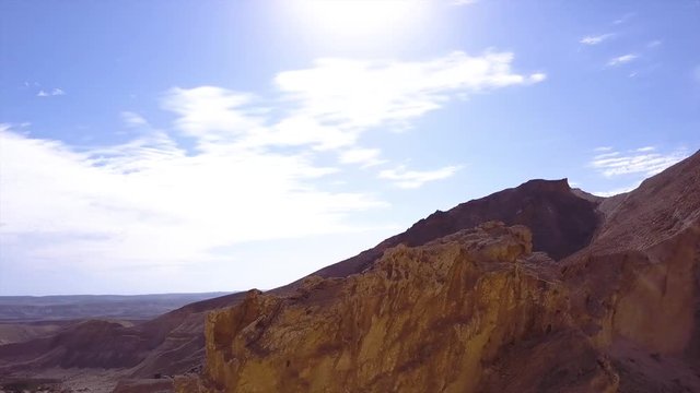 Aerial footage of the negev desert in israel