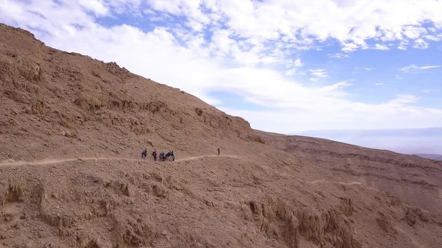 Aerial footage of the negev desert in israel
