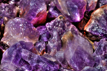Closeups of Canadian Amethysts when wet