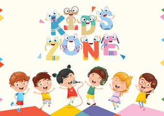 Vector Illustration Of Kids Zone Background Design