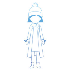 young woman with winter clothes and hat