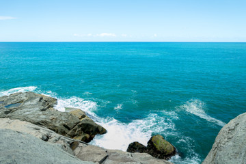Sea and rocky region in Florianopolis, Brazil.
