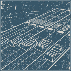 Studio recording panel retro style